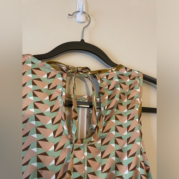 House of Harlow 1960 Revolve Sleeveless Midi Dress-Geometric-gold/Green-Size M - Picture 6 of 8